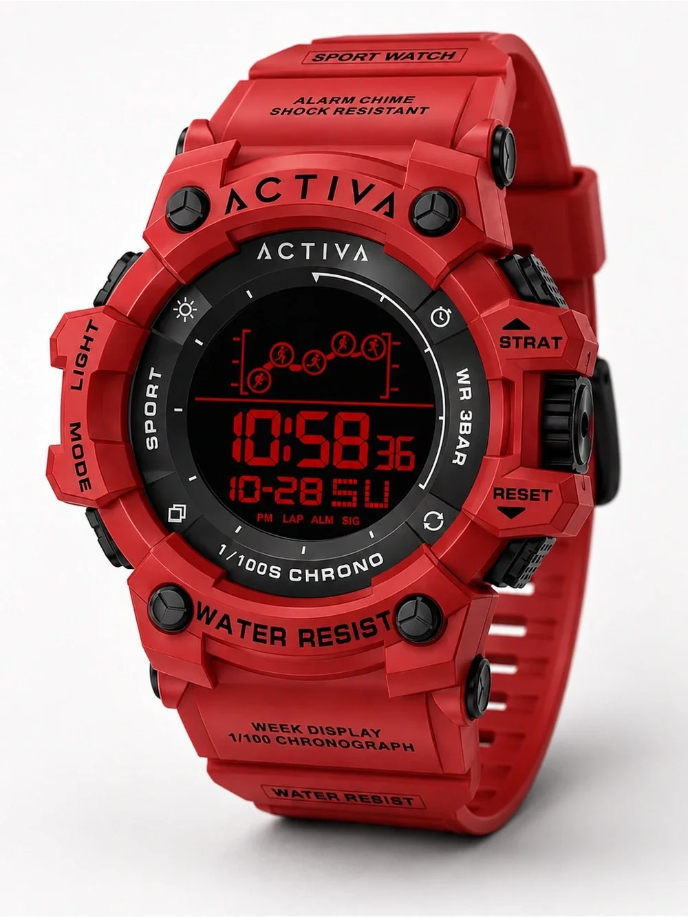 Activa X Invicta Summit 50mm Red Digital Sport Watch ACW8082-023 NIB